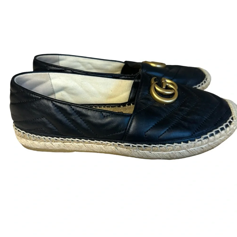 GUCCI BLACK MARMONT ESPADRILLES QUILTED - Picture 4 of 6